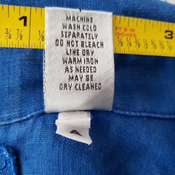 Lino By Chico's 100% Linen Button Up Shirt Blouse - Picture 4 of 7